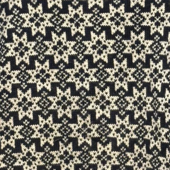 VTG VOSS Norwegian 100% Wool Ski Fair Isle Nordic Black Sweater Womens Medium - Picture 5 of 9